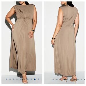 Elegant Tan Maxi Dress